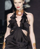 YSL Saint Laurent by Tom Ford Nude Orange Tobacco Lucite Crystal Choker Necklace Bracelet Set Runway Fall 2003