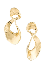 St John Gold Twisted Chunky Sculptural Earrings