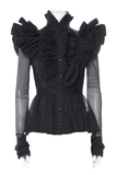 Unttld Black Ruffle Fishnet Victorian Blouse