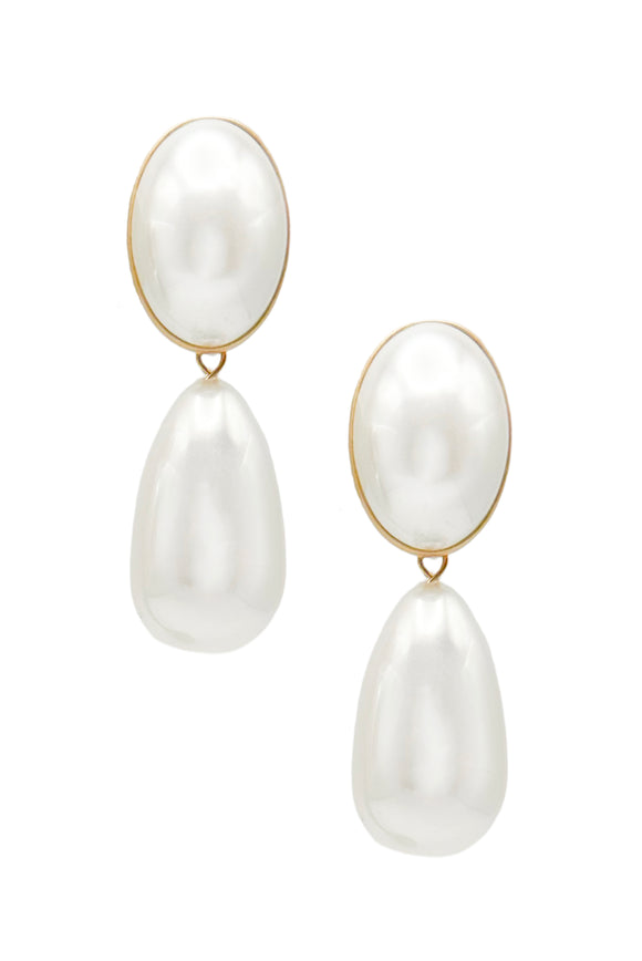 Vintage Gold Pearl Drop Earrings