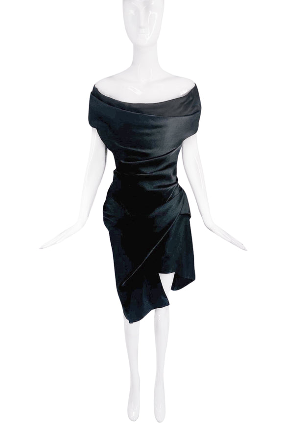 Vivienne Westwood Black Corset Off Shoulder Cocktail Dress