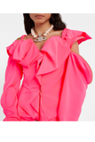 Vivienne Westwood Pink Fuchsia Drunken Long Sleeve Zipper Corset Gown