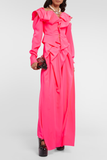 Vivienne Westwood Pink Fuchsia Drunken Long Sleeve Zipper Corset Gown