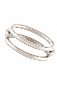 Balenciaga Silver Double Bar Bracelet