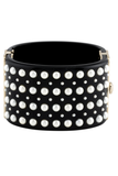 Chanel Black Resin Pearl "CC" Logo Cuff Bracelet