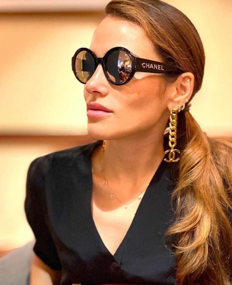 Chanel Round Sunglasses Gold & Black Round Sunglasses, CHANEL