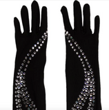 Norma Kamali Black Crystal Snake Opera Gloves