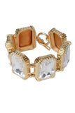 Christian Dior Gold Square Crystal Earrings