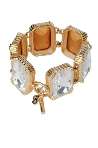 Christian Dior Gold Square Crystal Bracelet