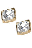 Christian Dior Gold Square Crystal Earrings