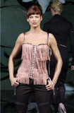 Dolce & Gabbana Pink Fringe Lace Up Corset Runway 2003