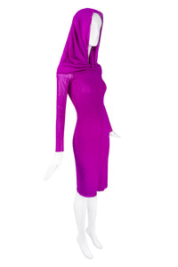 Jean Paul Gaultier Purple Pink Hooded Nun Dress