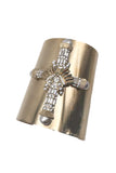 Givenchy by Riccardo Tisci Gold Pearl Crystal Cross Cuff