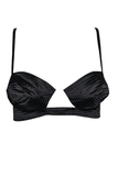 Gucci by Tom Ford Black Satin Quilted Cut Out Bra Runway Spring Summer 2001