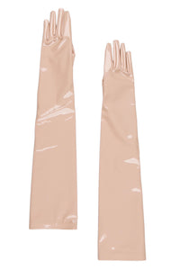 Gucci Beige Nude Patent Leather Opera Gloves