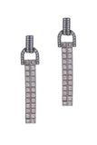 Lanvin Silver Crystal Art Deco Earrings