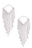 Isabel Marant Silver Crystal Fringe V Earrings