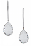 Alexander McQueen Silver Bar Big Tear Drop Crystal Dangle Earrings