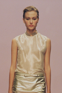 Miu Miu Gold Sheer Crystal Collar Top Runway Spring 2000