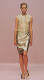 Miu Miu Gold Sheer Crystal Collar Top Runway Spring 2000