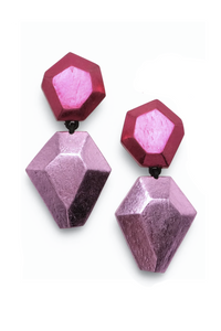 Monies Pink Foil Rock Shaped Earrings