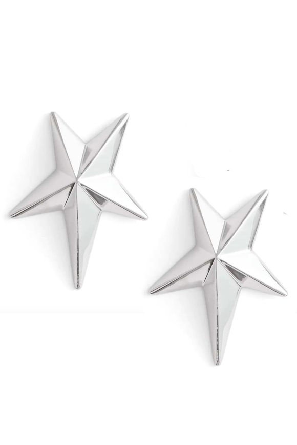 Mugler Silver Star Angel Clip On Earrings