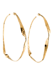 Vintage Gold Huge Oversized Flat Twisted Hoop Earrings