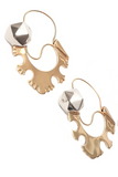 Patou Gold Sculpture Silver Ball Earrings