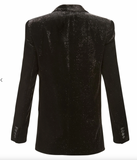 Saint Laurent Black Velvet Glitter Le Smoking Tuxedo Suit