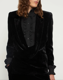 Saint Laurent Black Velvet Glitter Le Smoking Tuxedo Suit