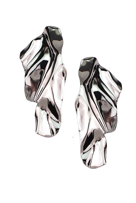 Vintage Silver Wave Sculptural Space Earrings