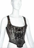 Vivienne Westwood Black Tulle Velvet Cut Out Orb Bird Shell Corset Spring Summer 1992