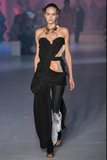 Vivienne Westwood by AK Black Silk Jersey Draped Exposed Corset Runway Dress Spring 2020