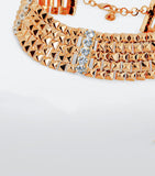 Alessandra Rich Gold Pyramid Stud Crystal Choker Necklace