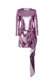 16 Arlington Purple Lavender Asymmetric Sequin Dress