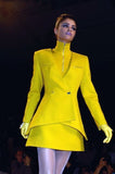 Claude Montana Orange Fitted "Power" Skirt Suit Fall Winter 1991 #