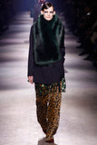 Dries Van Noten Emerald Green "Greta" Faux Fur Stole FW2016