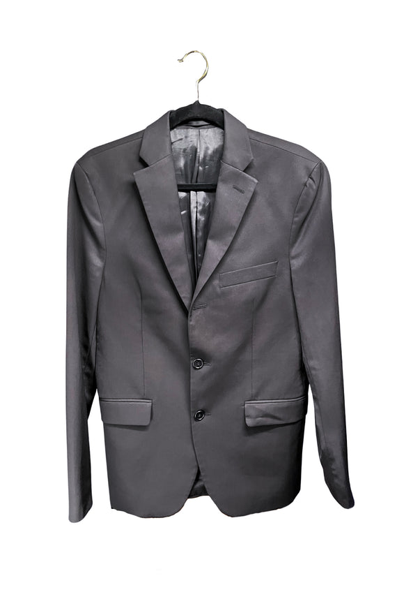 Acne Black Nylon Shiny 3 Button Skinny Suit Jacket