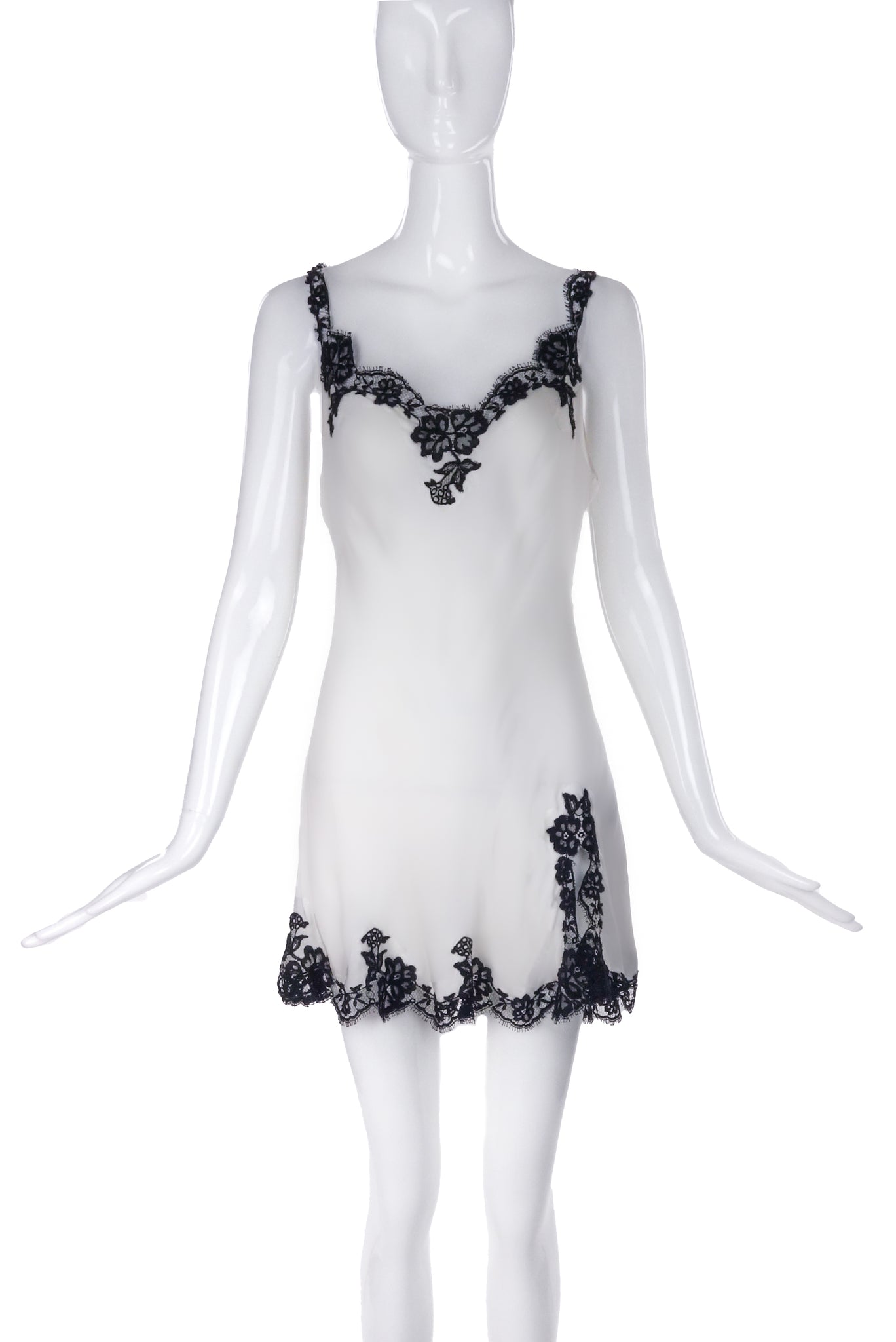 Agent Provocateur White Satin Negligee Slip Dress with Black Floral La PaumLosAngeles Agent Provocateur White Satin Negligee Slip Dress with Black Floral La PaumLosAngeles