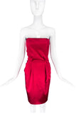 Philosophy di Alberta Ferretti Red Satin "Monroe" Dress