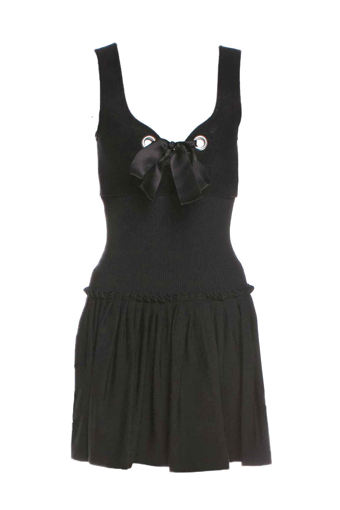 Alexander McQueen Black Velveteen Bustier Fit and Flare 
