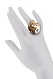 Alexander McQueen Gold Skull with Crystals Ring