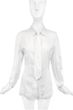 Ann Demeulemeester White Cotton Stretch Shirt with Matching Tie