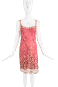 Anna Molinari Rose 1990's Slip dress with Nude Lace Overlay PaumLosAngeles Anna Molinari Rose 1990's Slip dress with Nude Lace Overlay PaumLosAngeles
