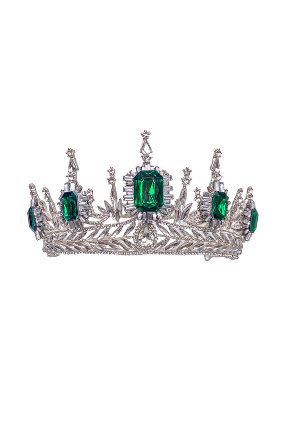 Armen Ra Vintage Silver Emerald Green Customized Tiara