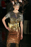 Ashish Gold, Silver and Bronze Sequin Mini T-Shirt Dress