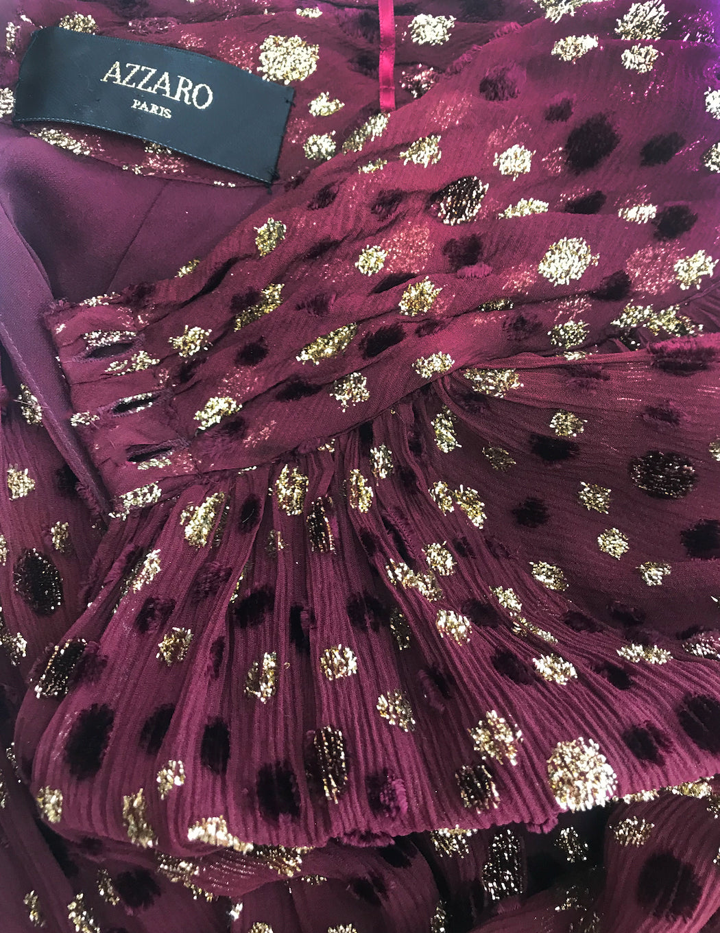 slim fit dress slacks Burgundy One Shoulder Gold Lace Applique Embellished Engagement Party Dress 36 main image 1