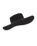 Eric Javits "Racquel" Black Wool Wide Brim Floppy Fedora Hat