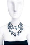 Balenciaga Blue Floral Crystal Multi Strand Necklace Fall 2008 by Nicolas Ghesquière