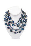 Balenciaga Blue Floral Crystal Multi Strand Necklace Fall 2008 by Nicolas Ghesquière